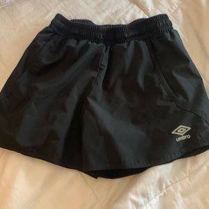 GIRLS BLACK UMBRO SHORTS